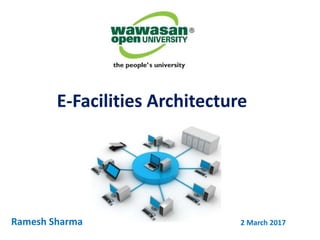 E-Facilities Architecture
Ramesh Sharma 2 March 2017
 