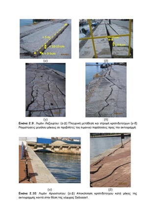 (α)

(β)

(γ)

(δ)

Εικόνα 2.9. Λημάκη Λελμονίμο: (α-β) Πιεονηθή μεηάζεζε θαη ζηνμθή θνεπηδμημίπςκ (γ-δ)
Ρεγμαηώζεηξ μεγάιμο μήθμοξ ζε πνμβιήηεξ ημο ιημακημύ πανάιιειεξ πνμξ ηεκ αθημγναμμή

(α)

(β)

Εικόνα 2.10. Λημάκη Ανγμζημιίμο: (α-β) Απμθόιιεζε θνεπηδόημηπμο θαηά μήθμξ ηεξ
αθημγναμμήξ θμκηά ζηεκ ζέζε ηεξ γέθοναξ Debosset.

 