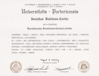 UPRM BS Civil Engineering Diploma