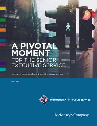 A PIVOTAL MOMENT FOR THE SENIOR EXECUTIVE SERVICE a
Measures, aspirational practices and stories of success
A PIVOTAL
MOMENT
FOR THE SENIOR
EXECUTIVE SERVICE
JUNE 2016
 