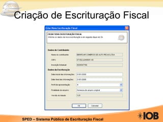 Criação de Escrituração Fiscal 
