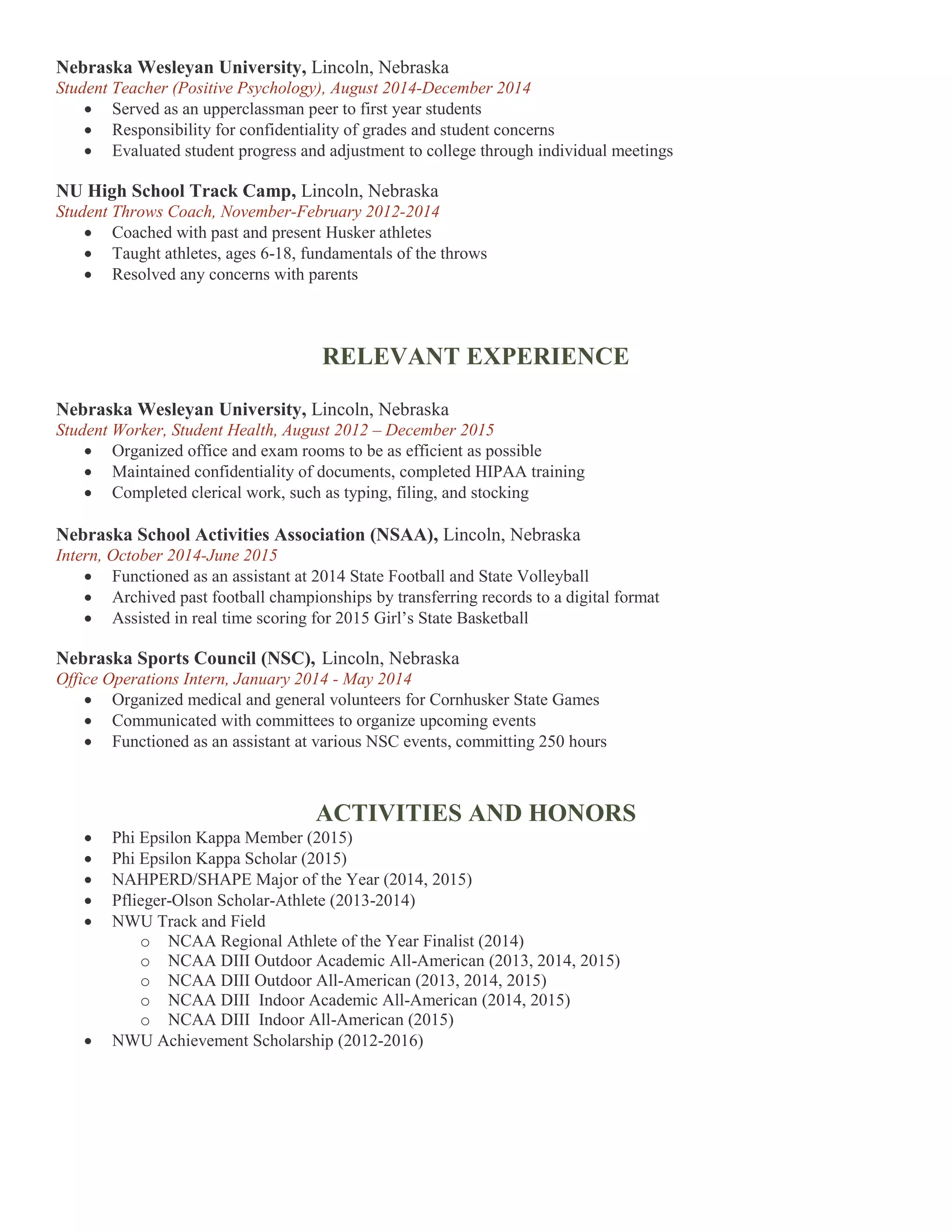 SAMANTHA DOLEZAL Resume PDF samantha-dolezal-resume-pdf