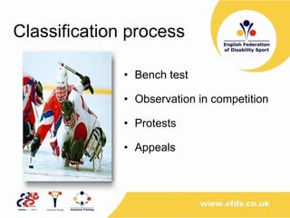 Classification process Bench test Observation in competition Protests Appeals 