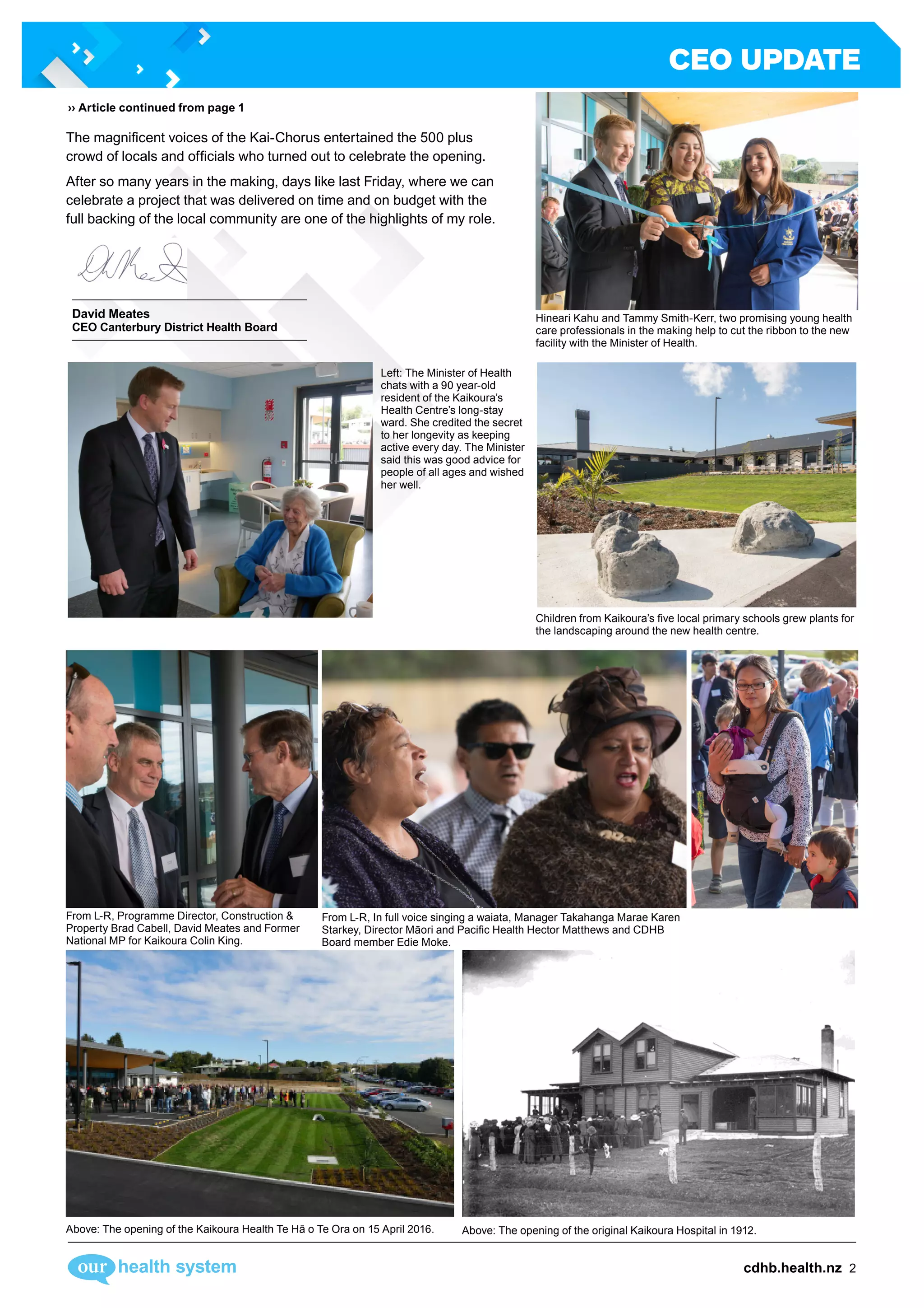 Canterbury DHB CEO Update Monday 18 April 2016 | PDF