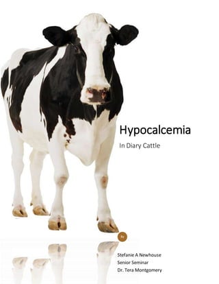 Hypocalcemia
In Diary Cattle
Stefanie A Newhouse
Senior Seminar
Dr. Tera Montgomery
By
 