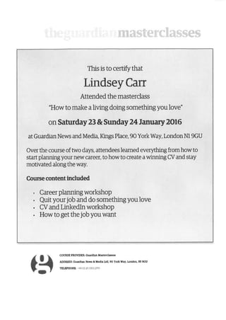 Guardian Masterclasses 2016 | PDF