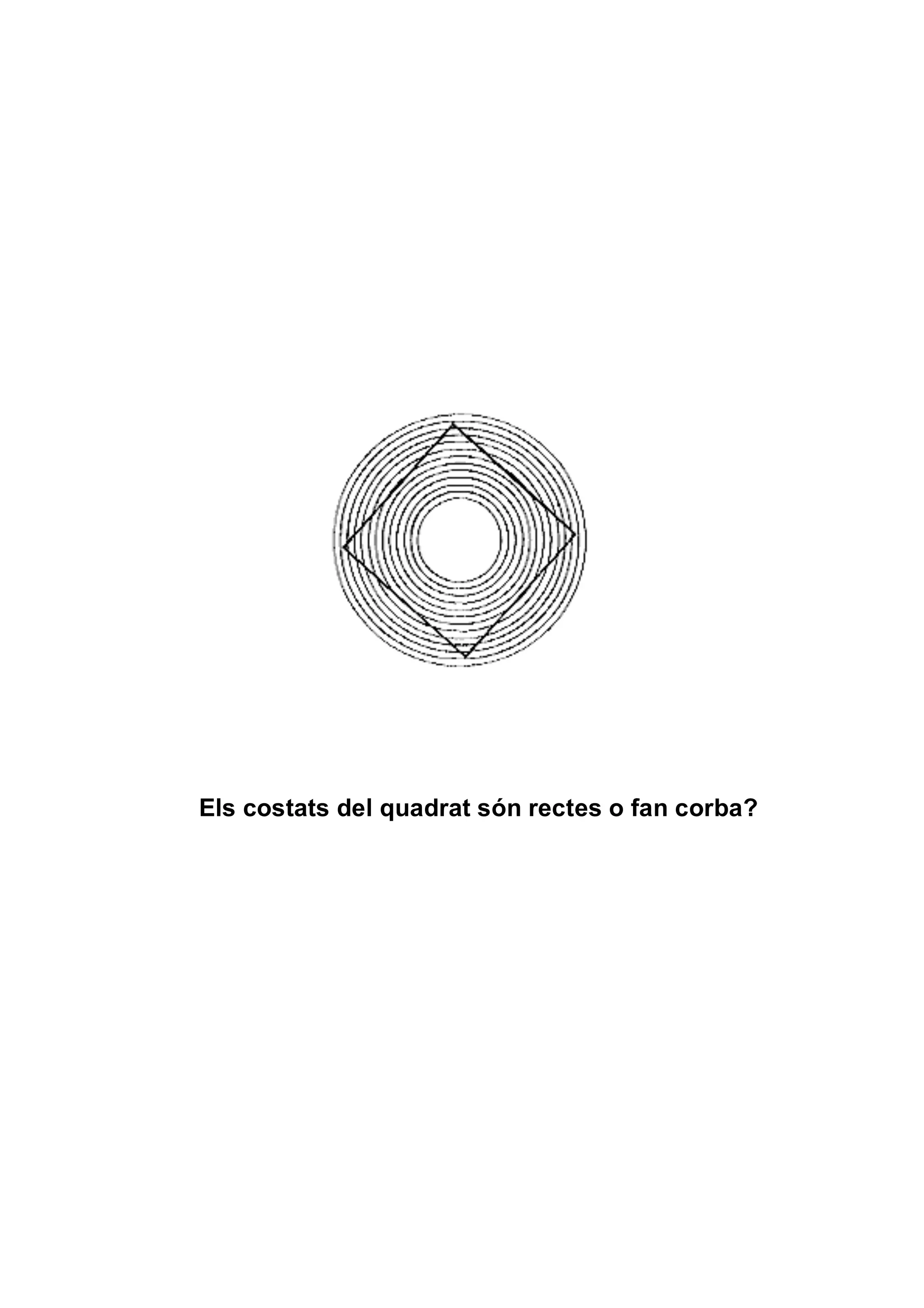 Els costats del quadrat són rectes o fan corba?
 