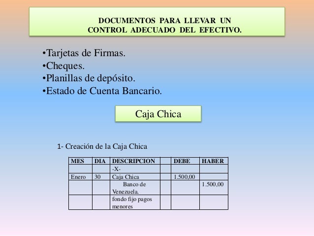 Efectivo y caja chica