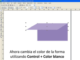 Ahora cambia el color de la forma utilizando  Control + Color blanco 