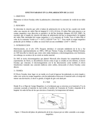Efecto faraday en la polarización de la luz | DOCX
