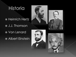    Heinrich Hertz

   J.J. Thomson

   Von Lenard

   Albert Einstein
 