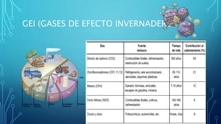 GEI (GASES DE EFECTO INVERNADERO)
 