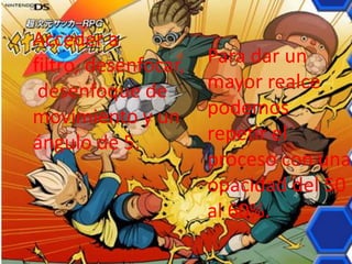 Acceder a
filtro, desenfocar,   Para dar un
 desenfoque de        mayor realce
movimiento y un       podemos
ángulo de 5.          repetir el
                      proceso con una
                      opacidad del 50
                      al 60%.
 