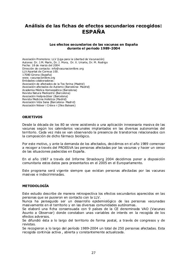 Efectos secundario vacunas Efectos secundario vacunas