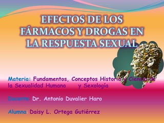 Materia: Fundamentos, Conceptos Historia y Ciencia de
la Sexualidad Humana    y Sexología

Docente: Dr. Antonio Duvalier Haro

Alumna: Daisy L. Ortega Gutiérrez
 