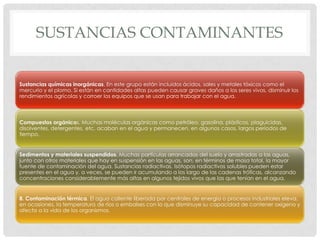 INTRODUCCIONEl Agua es el liquido elemento, apreciado por muchos, contaminado por todos.El agua consumible que nos queda es aprox. El 3 a 4 % del total del mundo.Ha sido contaminada por miles de industrias y porque no reconocerlo; también por nosotros centenas de veces.