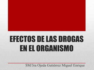 EFECTOS DE LAS DROGAS
EN EL ORGANISMO
SM/3ra Ojeda Gutiérrez Miguel Enrique
 