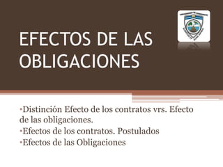 EFECTOS DE LAS OBLIGACIONES ,[object Object],[object Object]