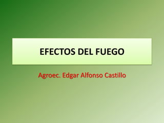EFECTOS DEL FUEGO

Agroec. Edgar Alfonso Castillo
 