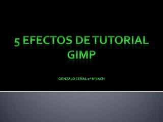 5 efectos de tutorial GimpGonzalo ceñal 1º M Bach 