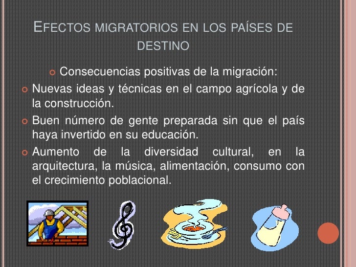 Efectos migratorios en los países de destino