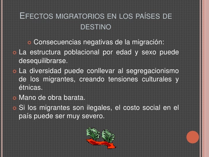 Efectos migratorios en los países de destino