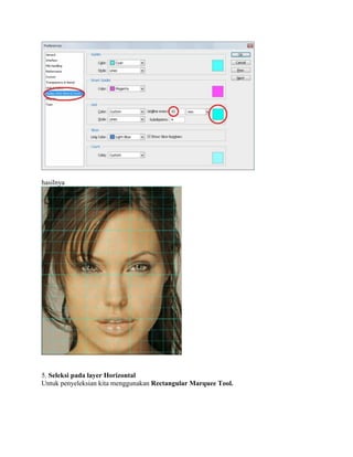 hasilnya
5. Seleksi pada layer Horizontal
Untuk penyeleksian kita menggunakan Rectangular Marquee Tool.
 