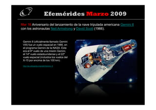 Efemerides Marzo 2009