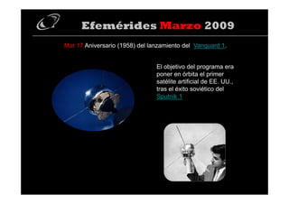 Efemerides Marzo 2009