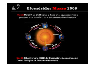 Efemerides Marzo 2009