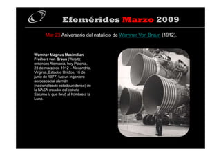 Efemerides Marzo 2009