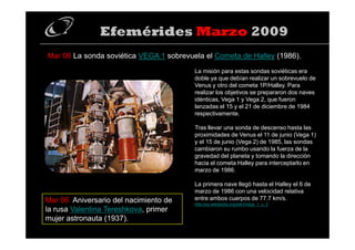 Efemerides Marzo 2009