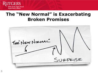 The “New Normal” is Exacerbating
           Broken Promises




6
 