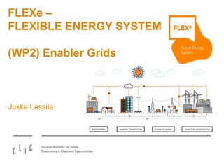 Jukka Lassila
FLEXe –
FLEXIBLE ENERGY SYSTEM
(WP2) Enabler Grids
 
