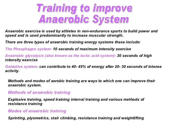 Effect Of Training On The Anaerobic Energy System Amy T