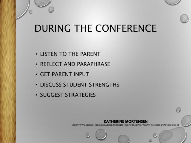 parent conference agenda