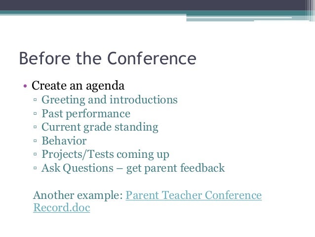 parent teacher conference agenda parent teacher conference agenda