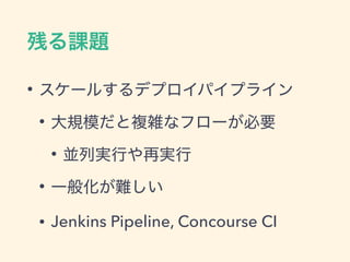 •
•
•
•
• Jenkins Pipeline, Concourse CI