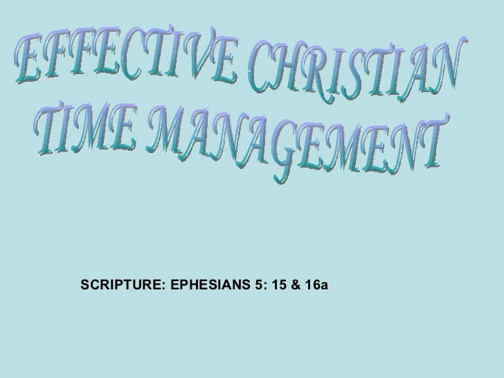 Effective Christian Time Management