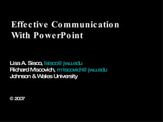 Effective Communication With PowerPoint | PPT