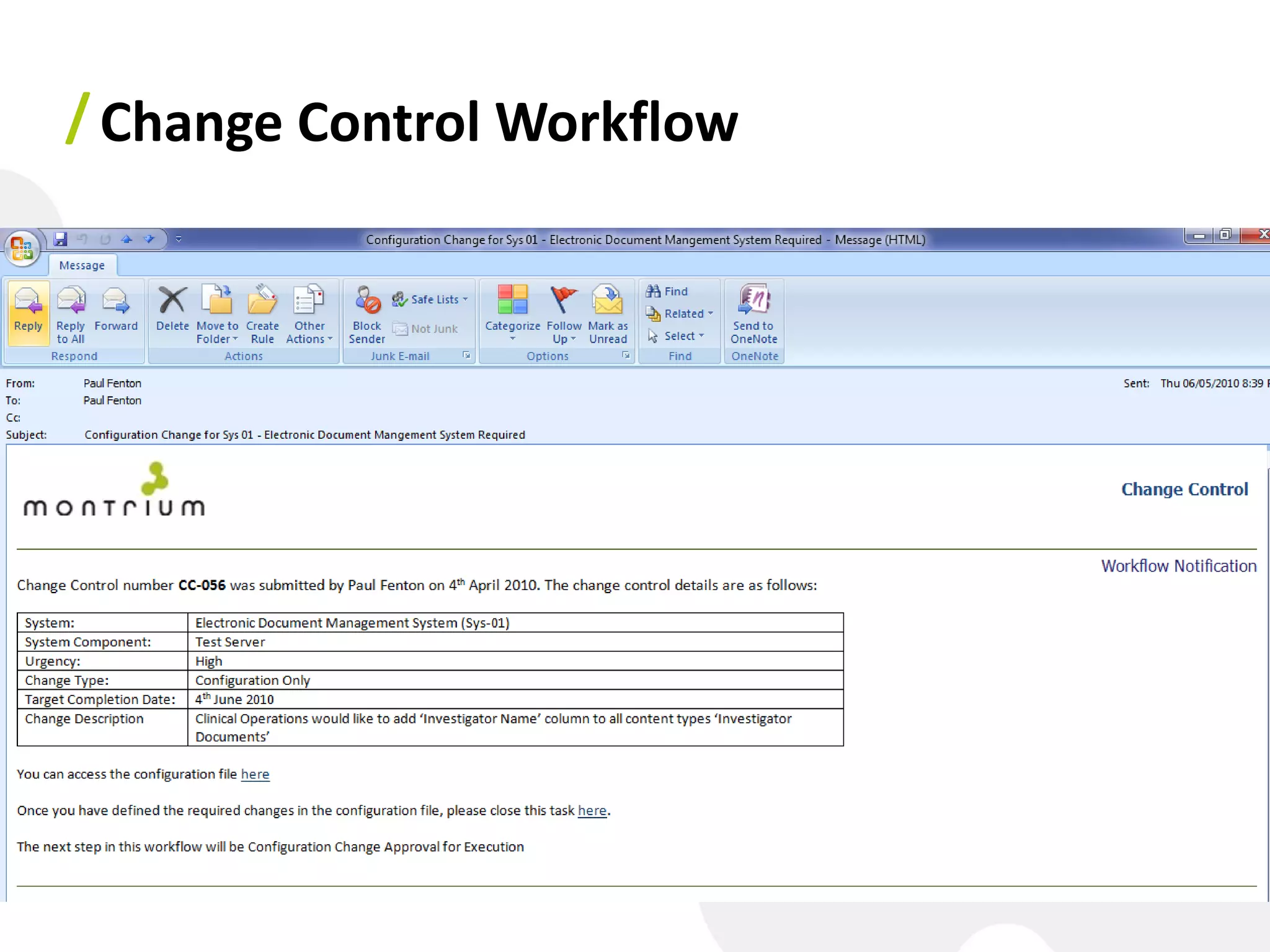 / Change Control Workflow
 