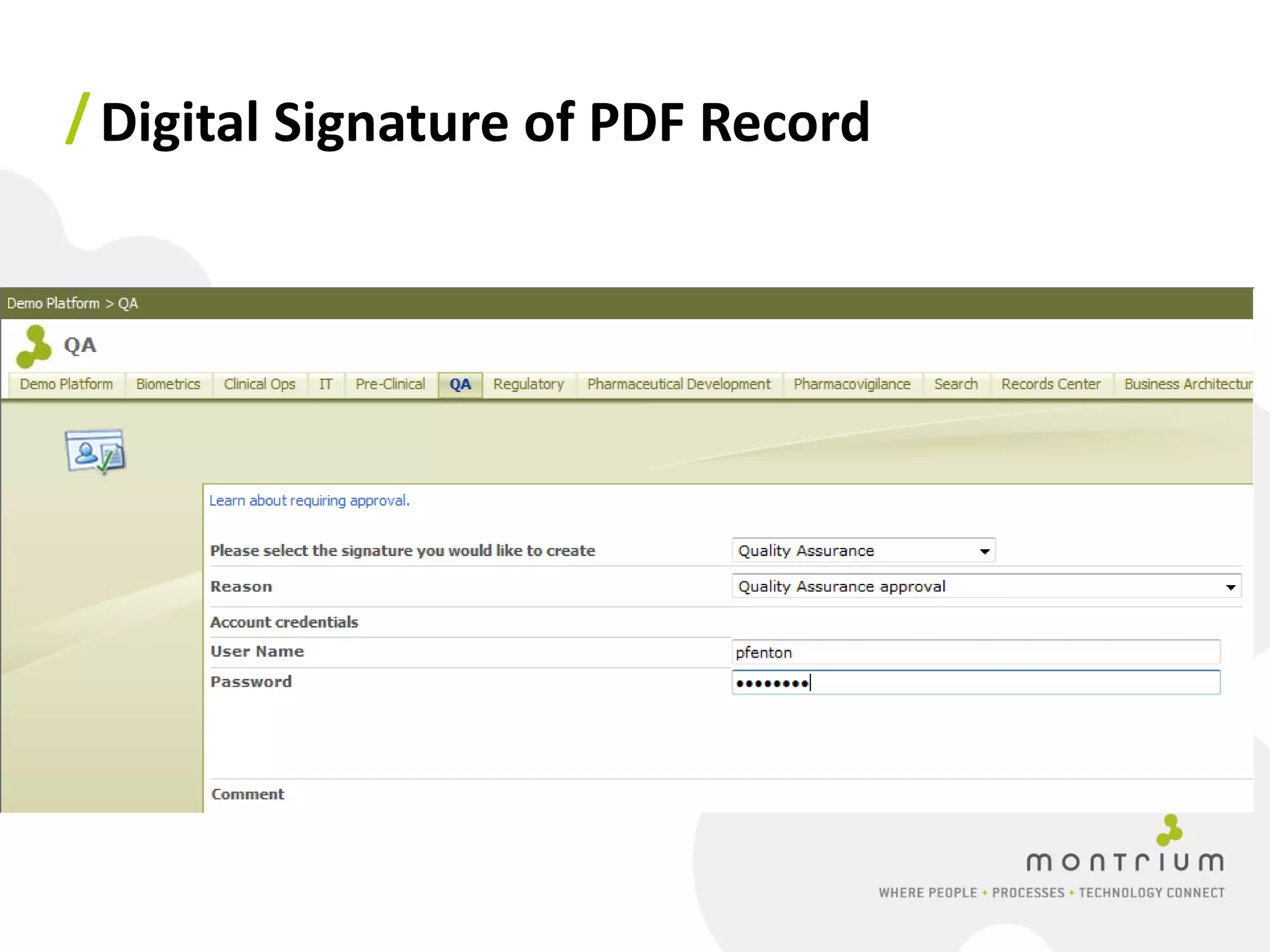 / Digital Signature of PDF Record
 