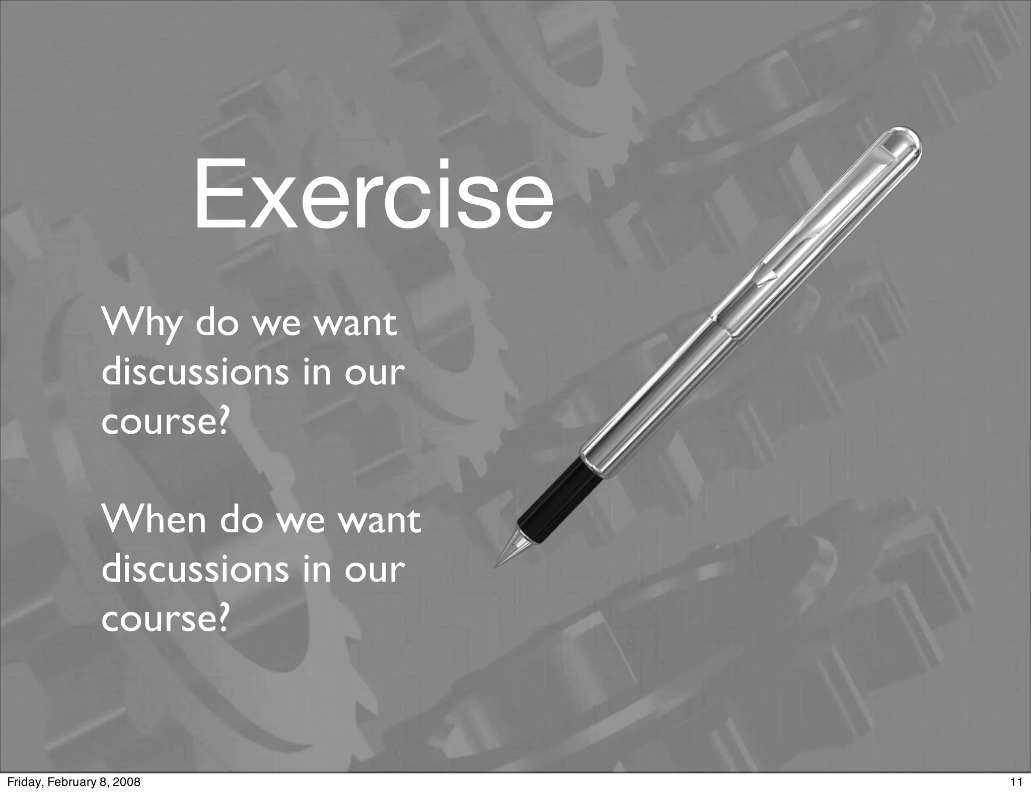 Effective Discussions