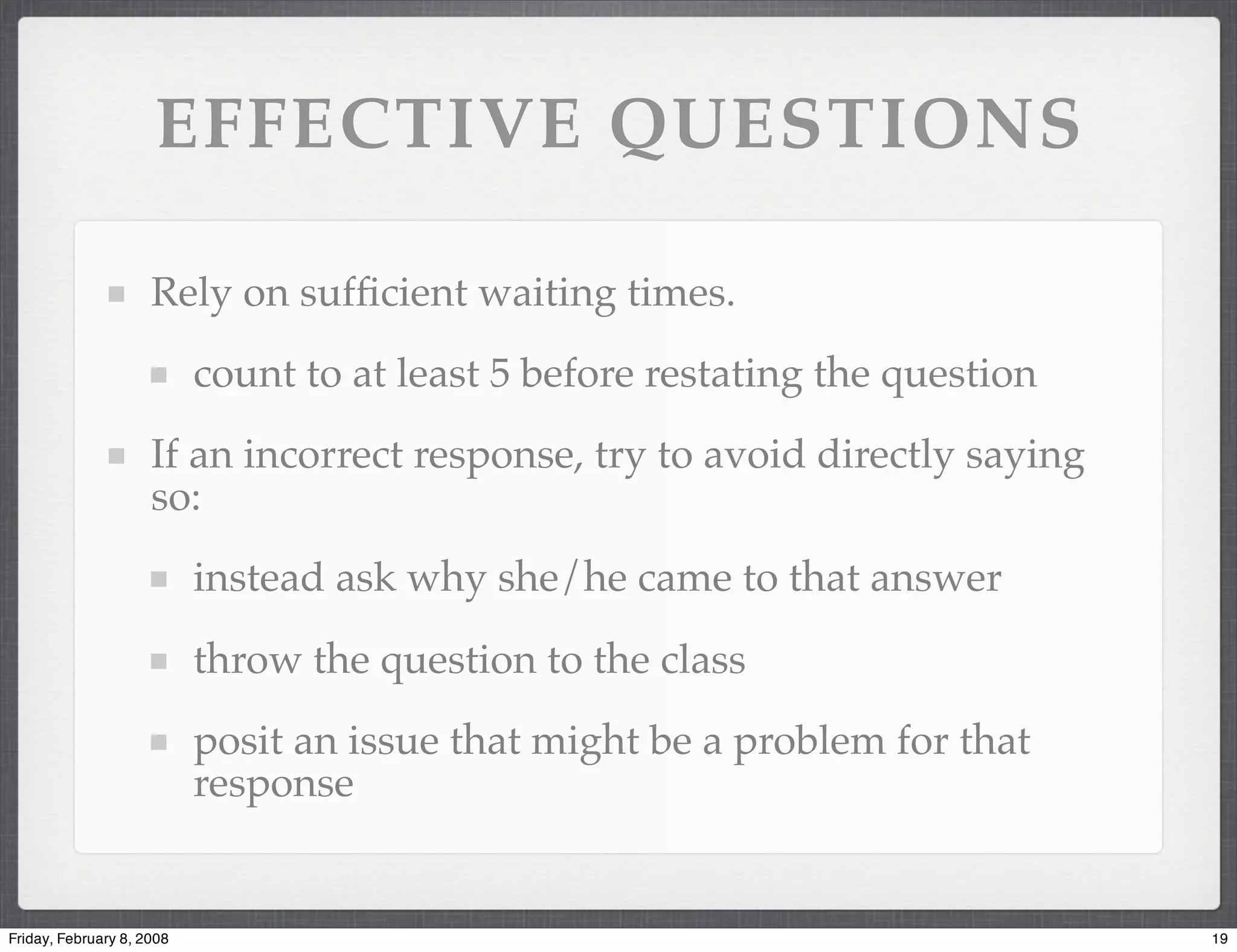 Effective Discussions