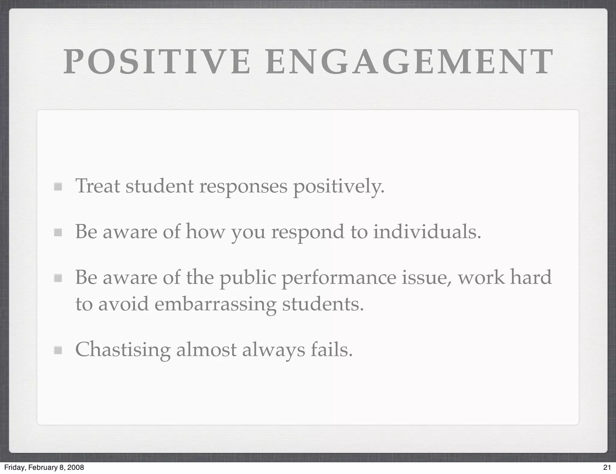 Effective Discussions