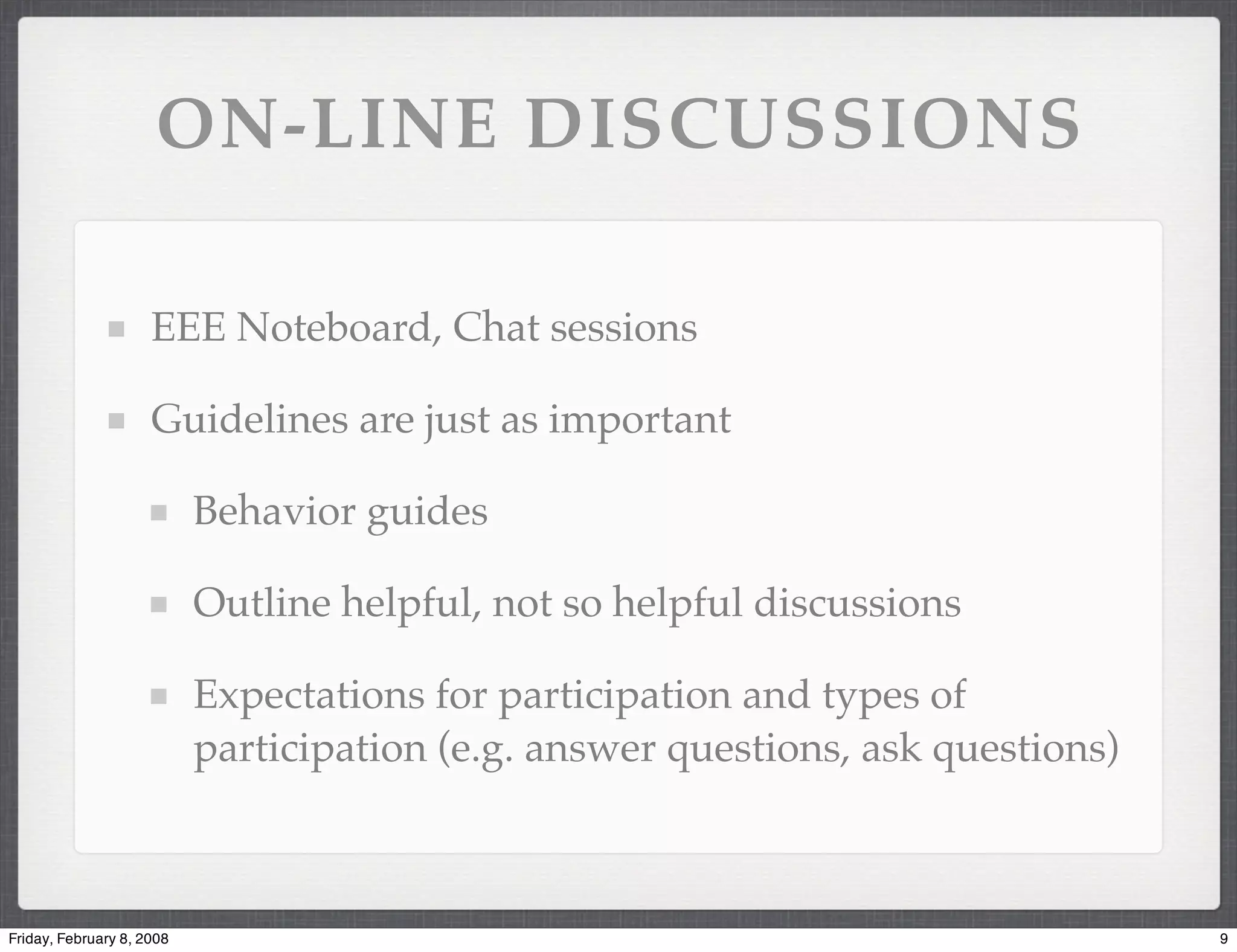 Effective Discussions