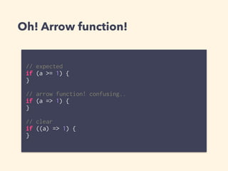 Oh! Arrow function!
// expected
if (a >= 1) {
}
// arrow function! confusing..
if (a => 1) {
}
// clear
if ((a) => 1) {
}
 