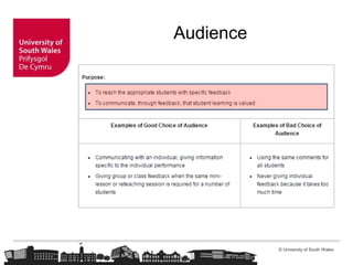 © University of South Wales
Audience
 