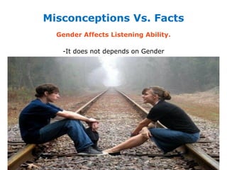 Misconceptions Vs. Facts
Gender Affects Listening Ability.
-It does not depends on Gender
 