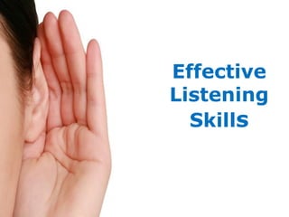 Effective
Listening
Skills
 